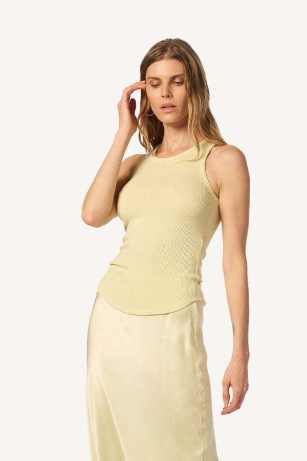 sablyn JAMEELA RACERBACK RIB TANK | PALE CITRON