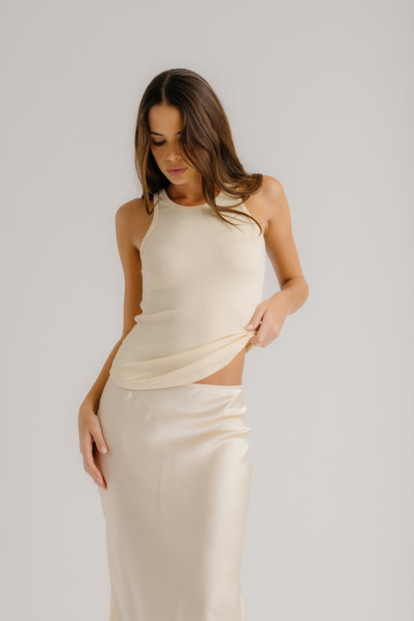 sablyn JAMEELA RACERBACK TANK | BUTTERCREAM