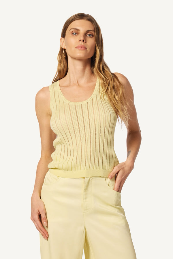 sablyn JUNA SCOOP NECK TANK | PALE CITRON