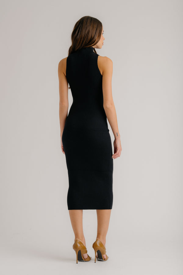 Sablyn LAUREN MOCK NECK FITTED DRESS | BLACK