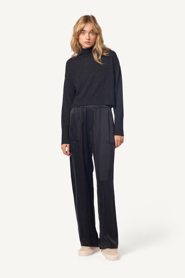 sablyn LENON SILK UTILITY PANT | BLACK