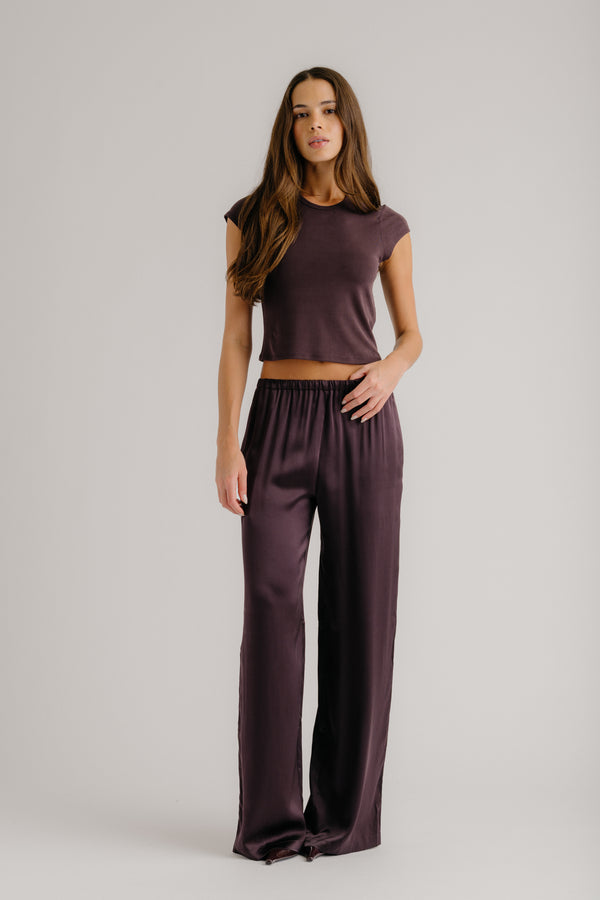 Sablyn LEXI LOWER RISE RELAXED SILK PANT | OAK TREE