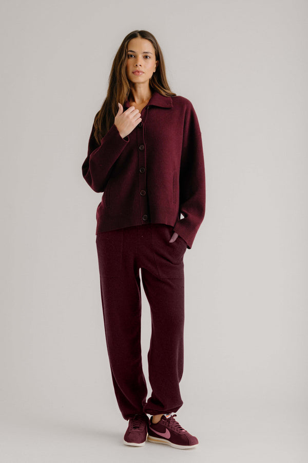 Sablyn LILOU RELAXED BUTTON UP JACKET | BORDEAUX