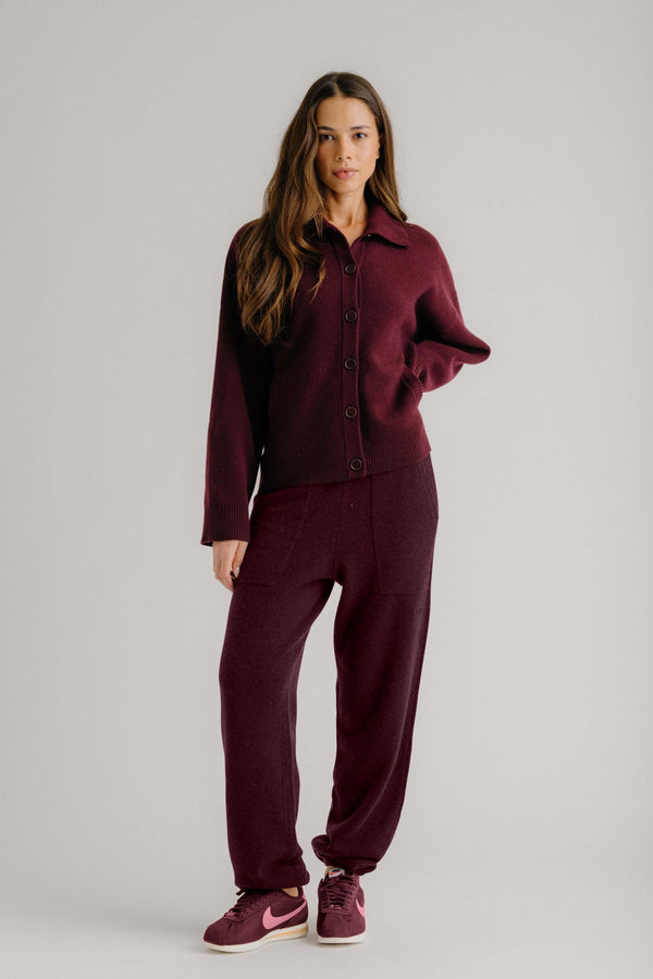 Sablyn LILOU RELAXED BUTTON UP JACKET | BORDEAUX