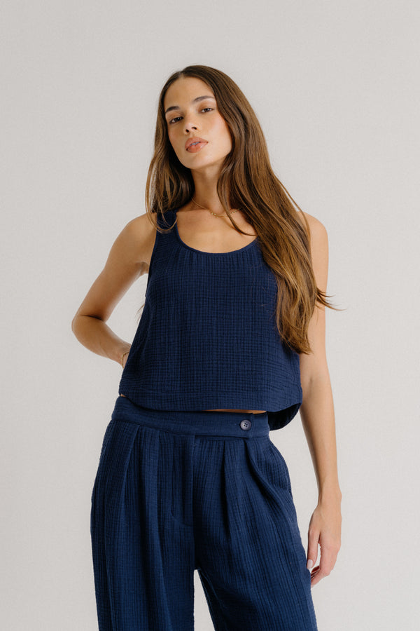 sablyn LINDA TANK TOP | MIDNIGHT NAVY
