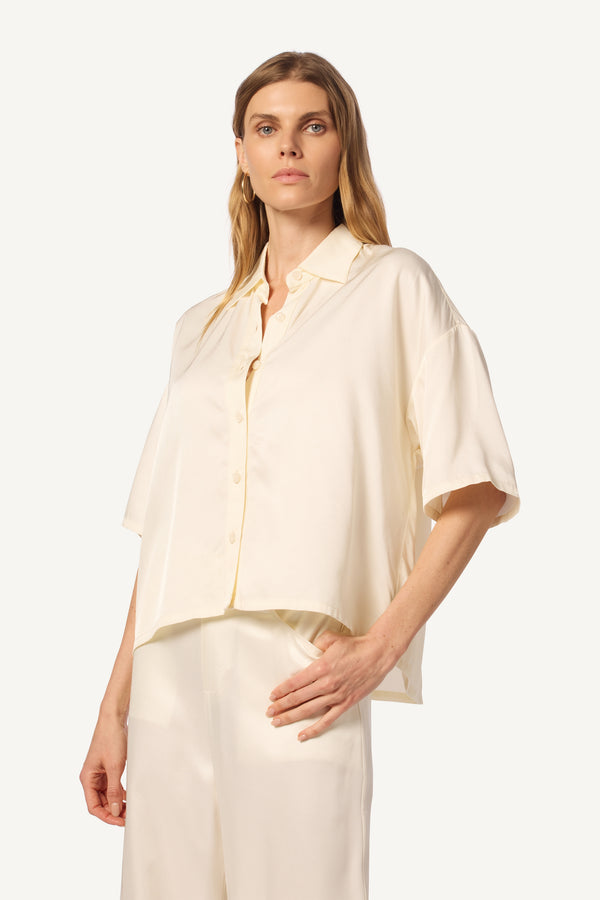 sablyn LUCY RELAXED COLLARED BUTTON UP | GARDENIA