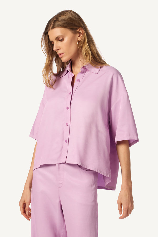 sablyn LUCY RELAXED COLLARED BUTTON UP | ORCHID