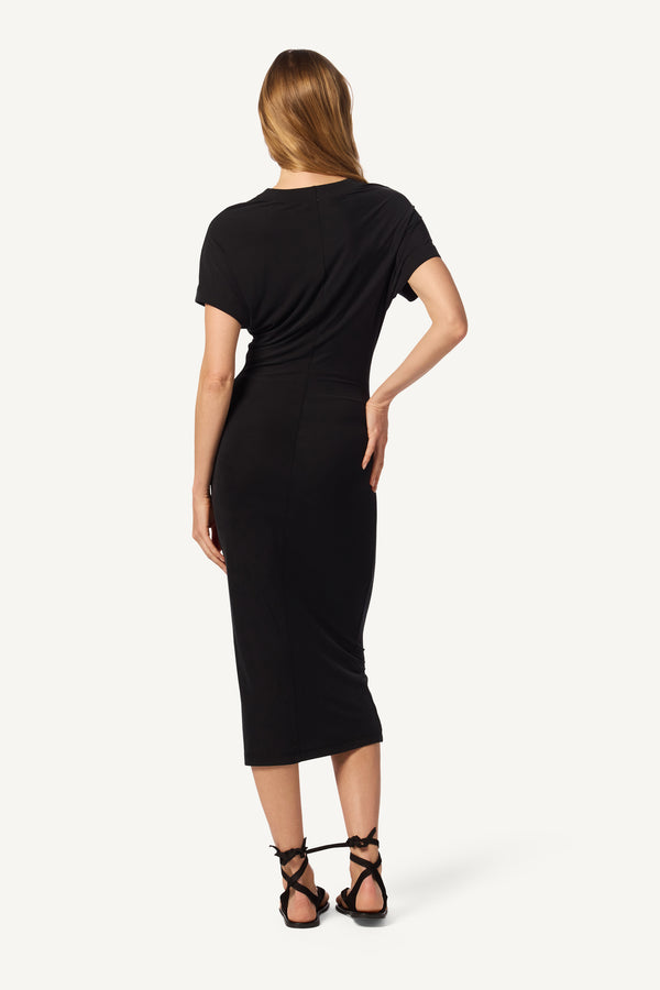 Sablyn LYNN SLOUCH WAIST MIDI T-SHIRT DRESS | BLACK