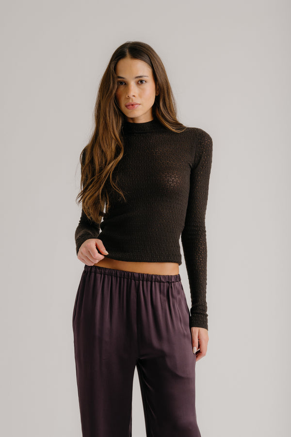 Sablyn MARLO LACE FITTED MOCK NECK | OAK TREE