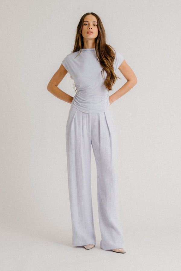 Sablyn MENA ROUCHED SLIT NECK TANK | SKYE