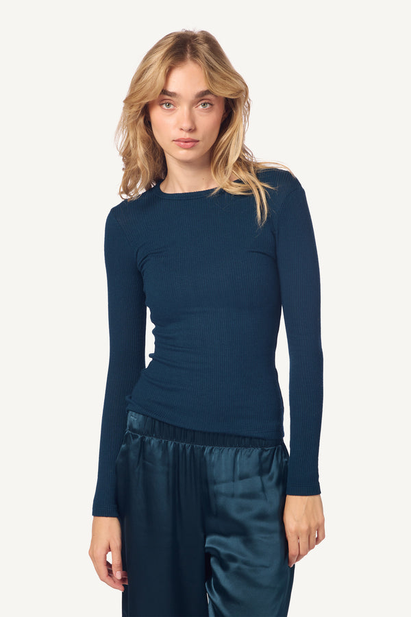 Sablyn QUINCY L/S FITTED CREWNECK RIB TOP | COMPASS