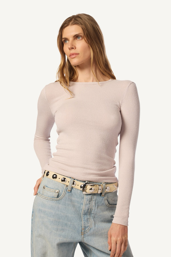 sablyn QUINCY L/S FITTED CREWNECK RIB TOP | HIMALAYA