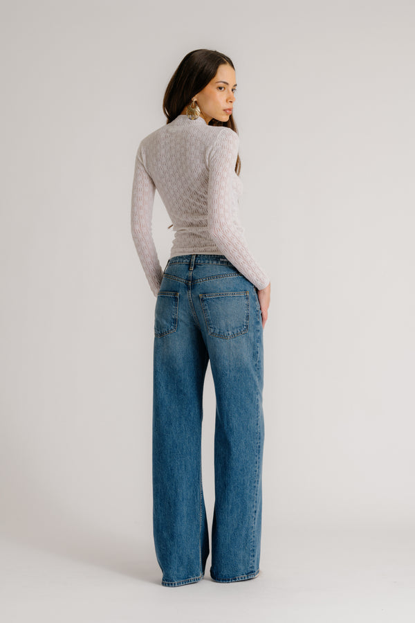 Sablyn RHEA LONGSLEEVE MOCK NECK | GARDENIA