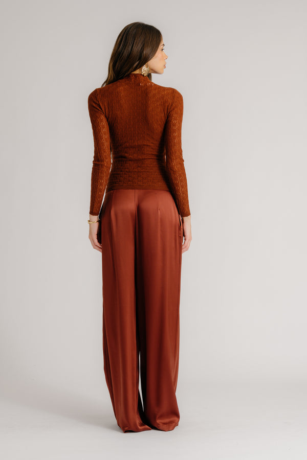 Sablyn RHEA LONGSLEEVE MOCK NECK | MAHOGANY