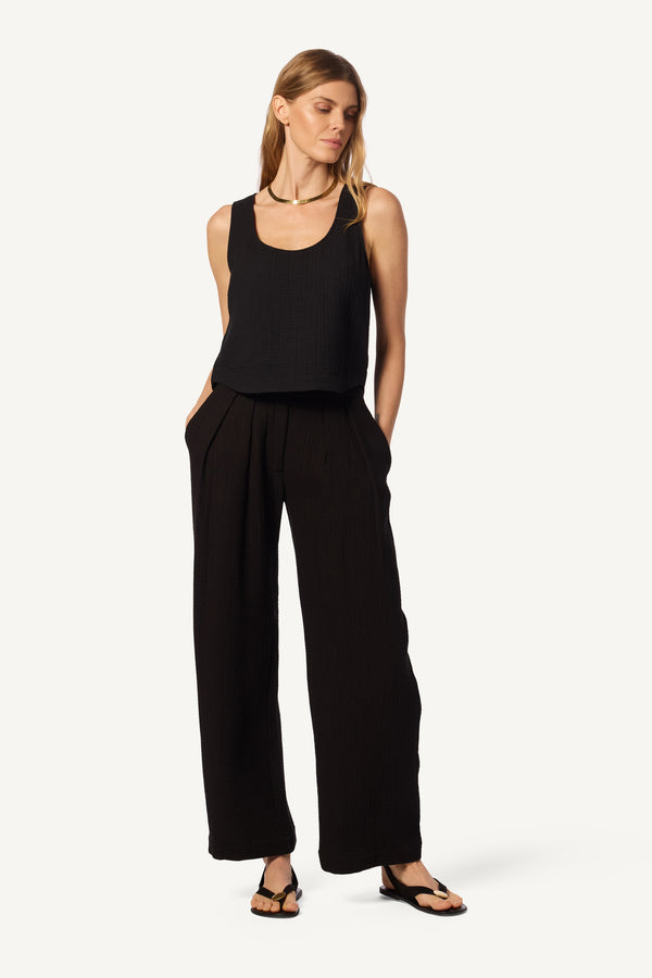sablyn RYAN HIGH RISE PLEATED PANT | BLACK