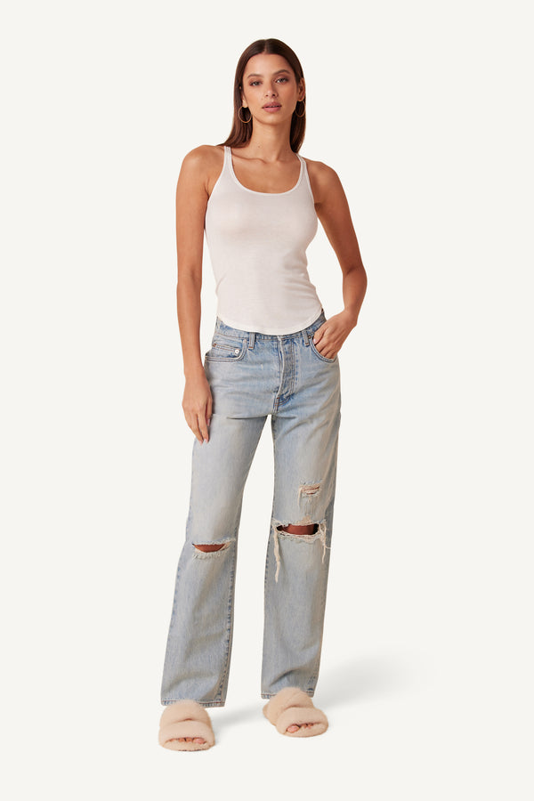 sablyn SAMMY SLIM DISTRESSED DENIM JEANS | AZURE