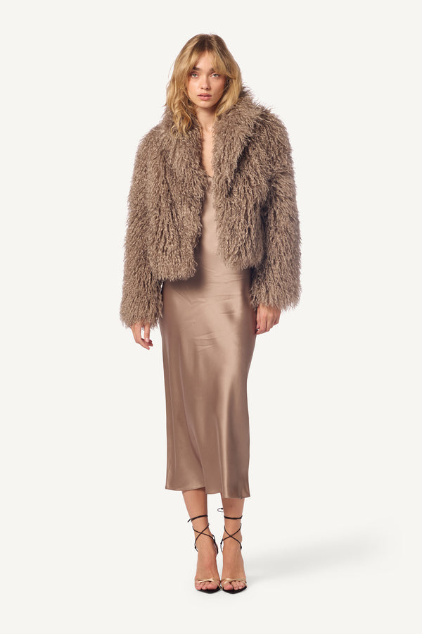 Sablyn SHAE RELAXED FAUX FUR COAT | ECO GRAVEL