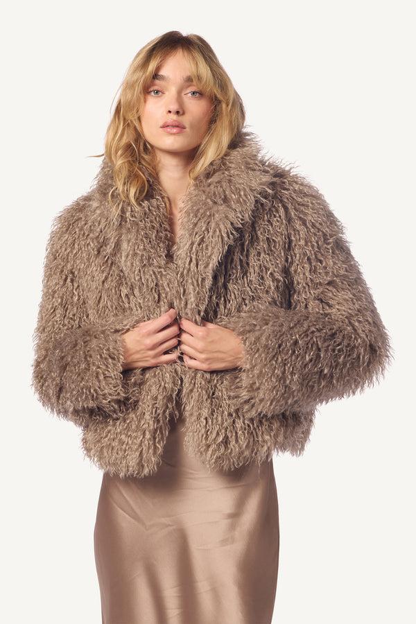 sablyn SHAE RELAXED FAUX FUR COAT | ECO GRAVEL