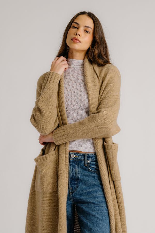 Sablyn SULLIVAN BELTED SHAWL CASHMERE DUSTER | CAMEL