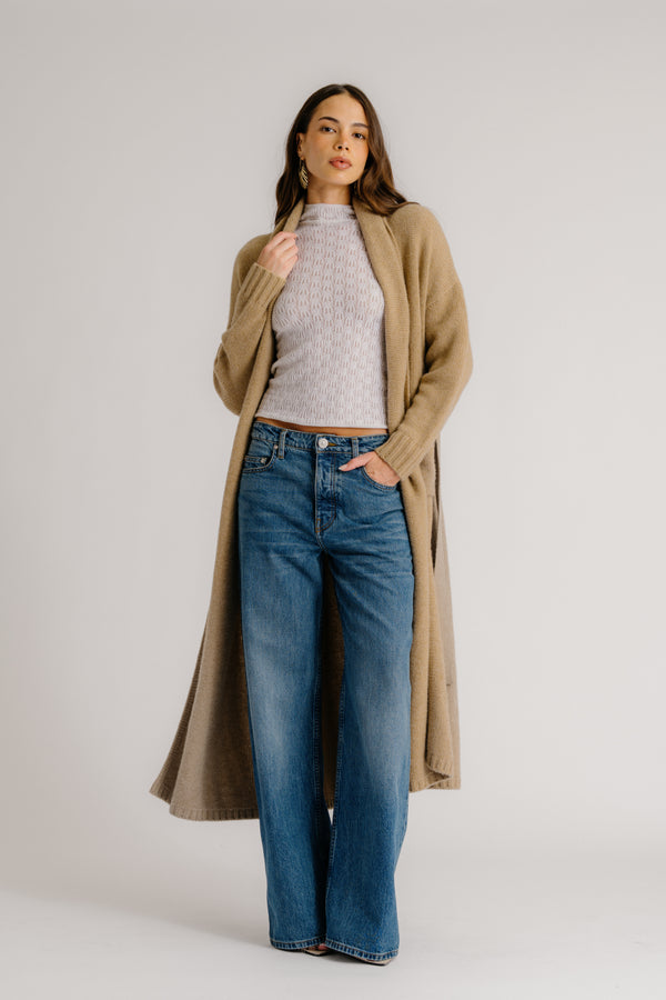 sablyn SULLIVAN BELTED SHAWL CASHMERE DUSTER | CAMEL