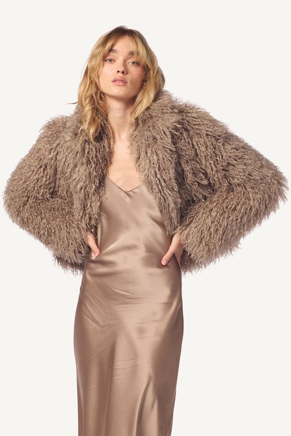 Sablyn TAYLOR MIDI SILK SLIP DRESS | ECO GRAVEL