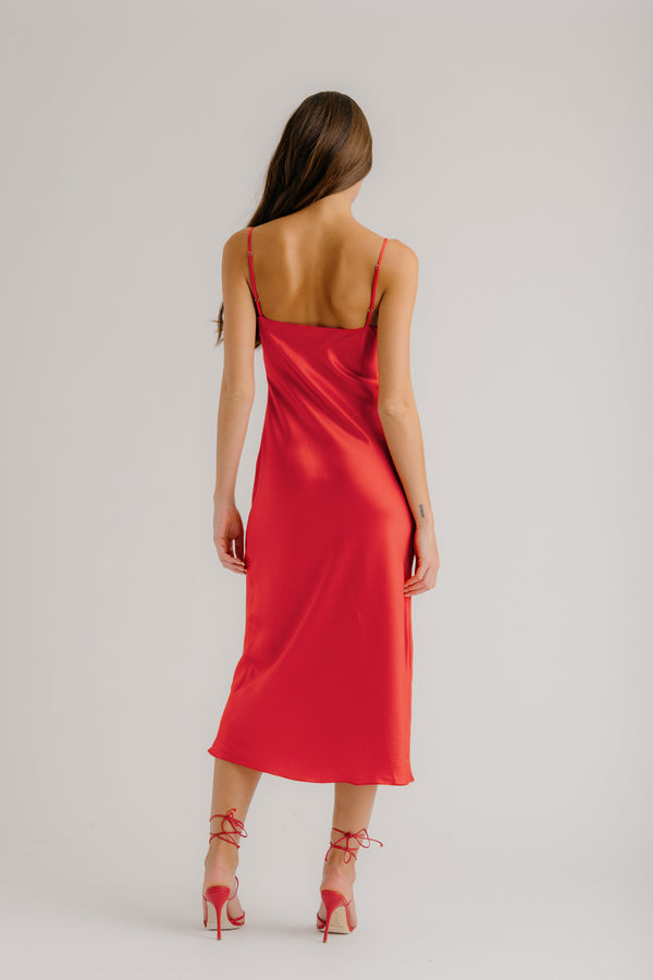Sablyn TAYLOR SILK SLIP DRESS | SCARLET