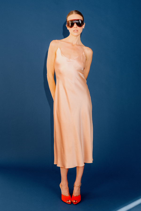 Sablyn TAYLOR V-NECK SILK DRESS | SHERBET