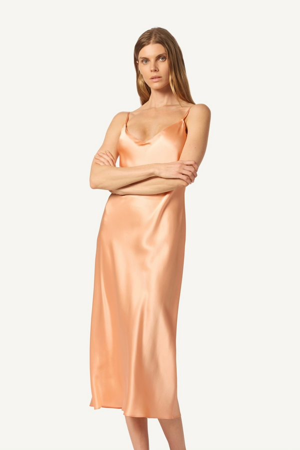 sablyn TAYLOR V-NECK SILK DRESS | SHERBET