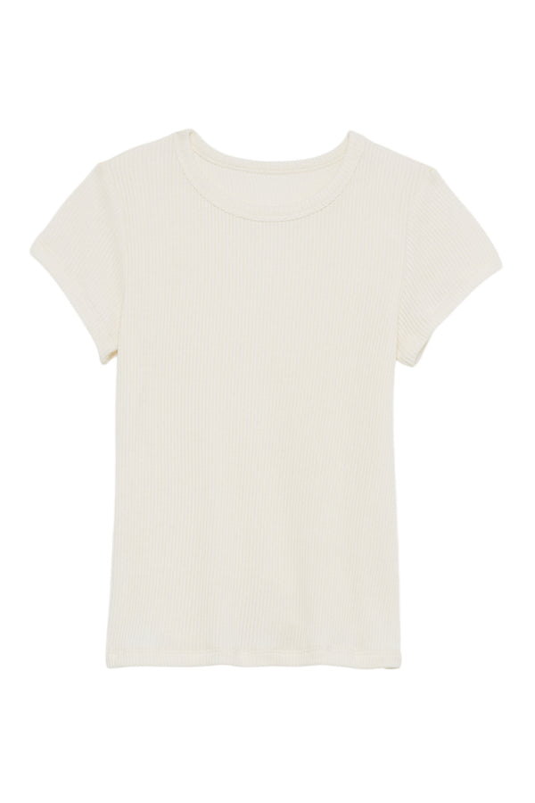 Sablyn YAEL FITTED RIB TEE SHIRT | GARDENIA