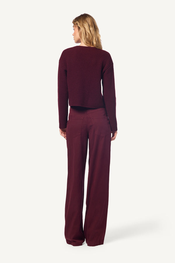 Sablyn SOLSTICE LOW RISE PLEATED CASUAL PANT | BORDEAUX