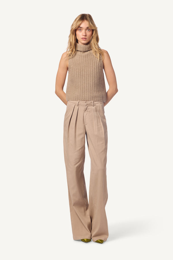 Sablyn SOLSTICE LOW RISE PLEATED CASUAL PANT | ECO GRAVEL