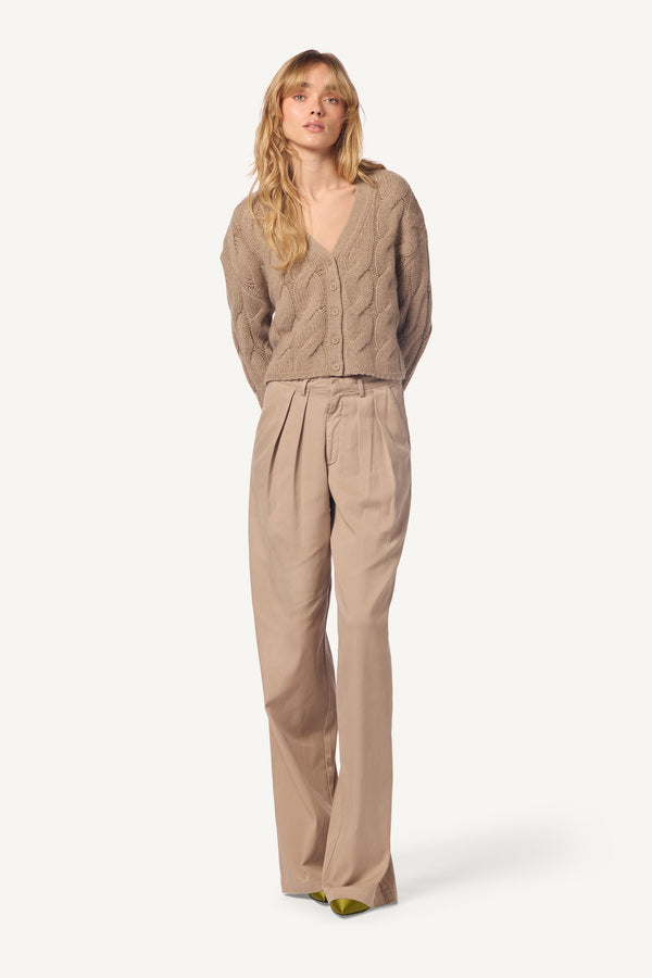 sablyn SOLSTICE LOW RISE PLEATED CASUAL PANT | ECO GRAVEL
