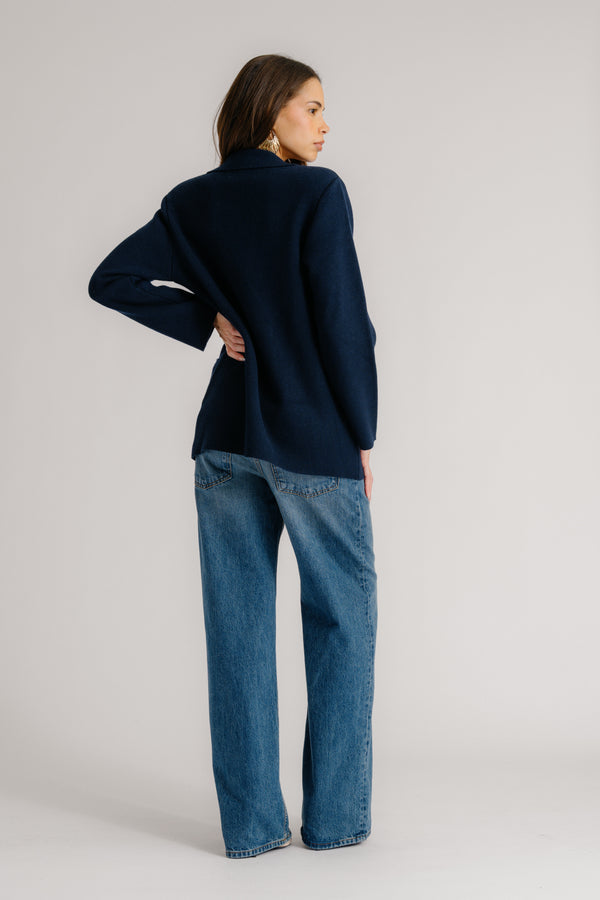 Sablyn VIVIAN RELAXED DOUBLE BREASTED BLAZER | MIDNIGHT NAVY