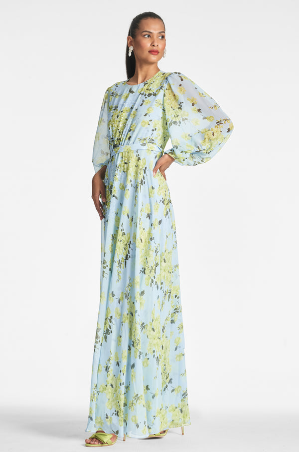 Sachin & Babi Bianca Gown - Sky Citrine Floral - Final Sale