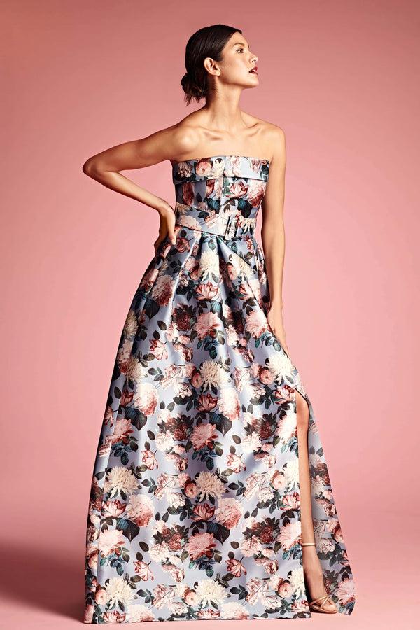 Sachin & Babi Brielle Gown - Ice Blue Garden - Final Sale