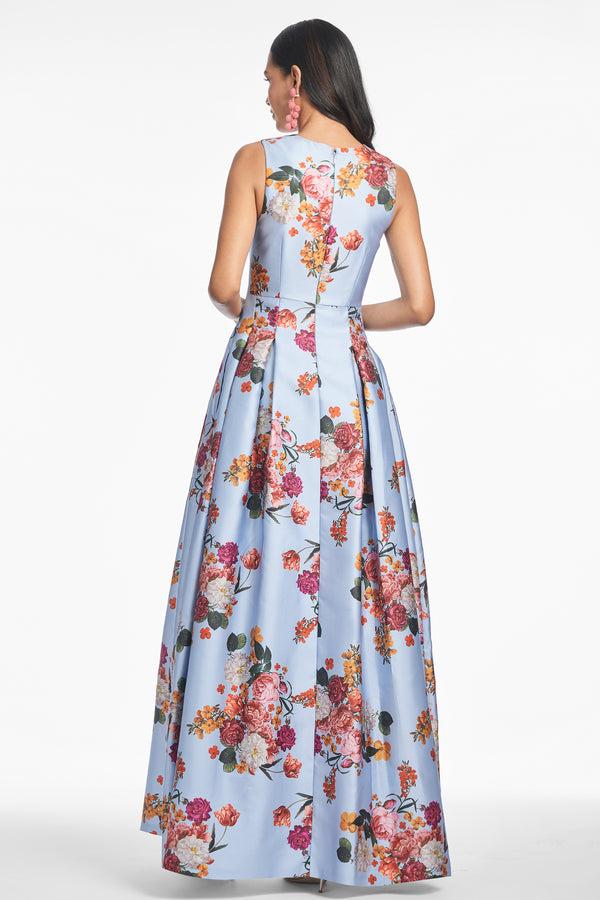 Sachin & Babi BROOKE GOWN - GLACIAL BLUE BRIGHT BOUQUET