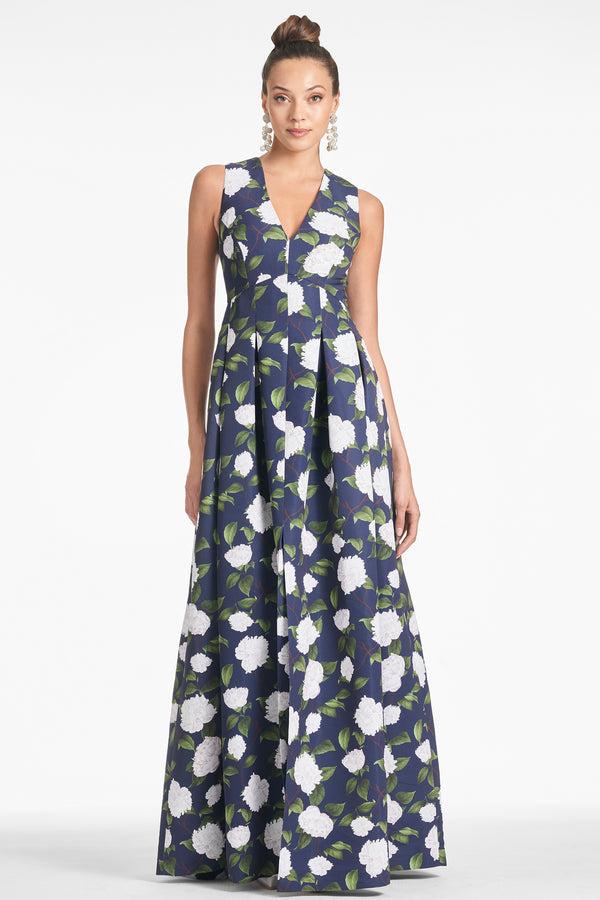 Sachin & Babi Brooke Gown - Navy/Ivory Moonlit Garden - Final Sale