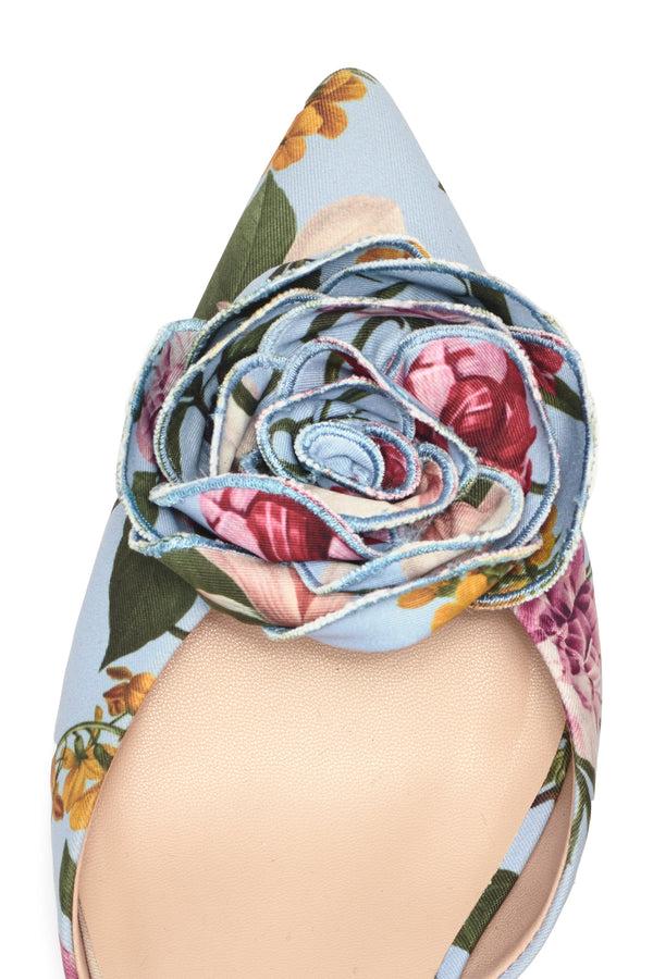 Sachin & Babi CARNEGIE KITTEN HEEL - GLACIAL BLUE BLOSSOMS