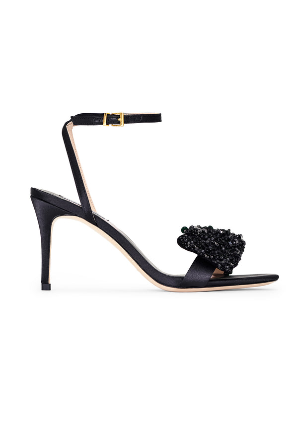 Sachin & Babi Chelsea Embellished Obi-Bow Open Toe - Black