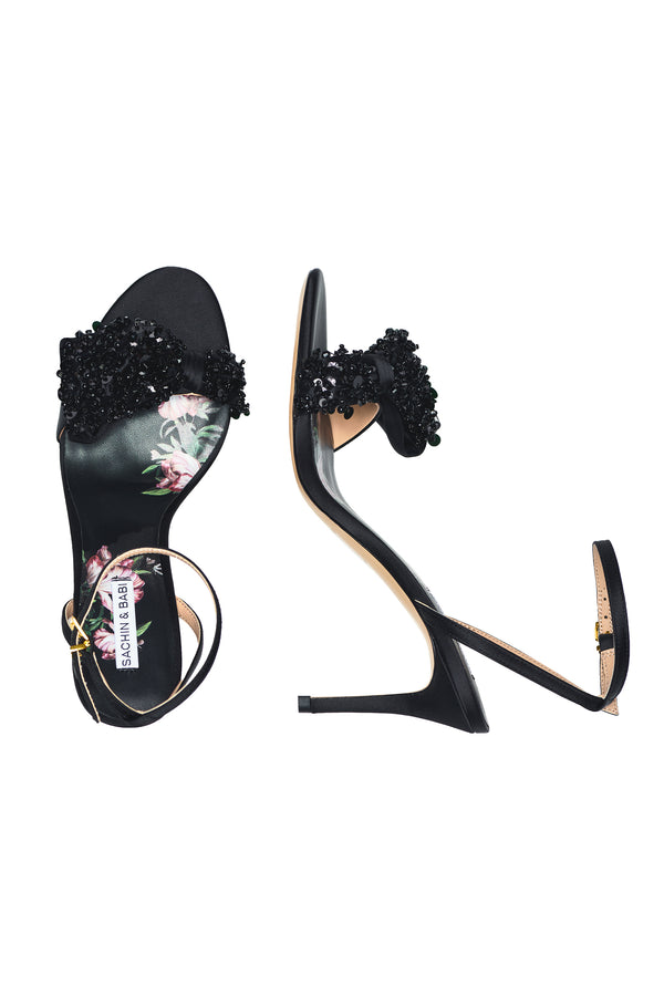 sachin & babi Chelsea Embellished Obi-Bow Open Toe - Black