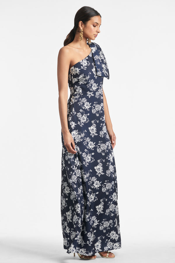 Sachin & Babi Chelsea Gown - Navy & Ivory Peony - Final Sale