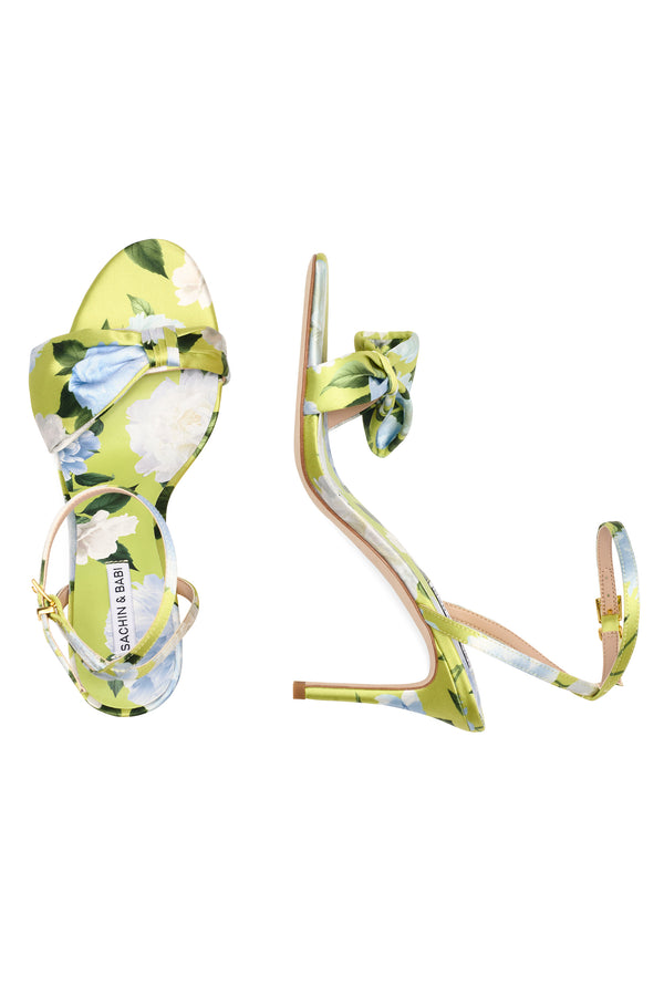 sachin & babi CHELSEA OBI-BOW OPEN TOE - CITRINE PEONIES