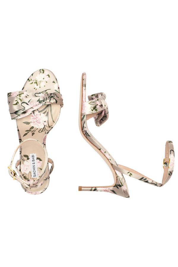 sachin & babi CHELSEA OBI-BOW OPEN TOE - PEWTER ENGLISH ROSE