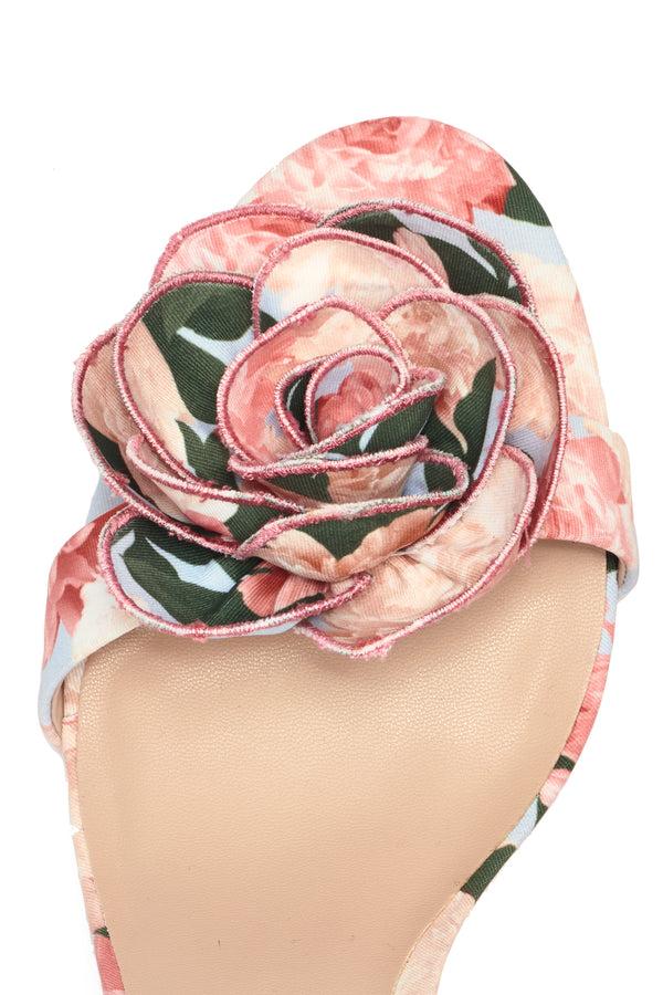 Sachin & Babi CHELSEA WITH ROSE OPEN TOE - PEACH PEONIES