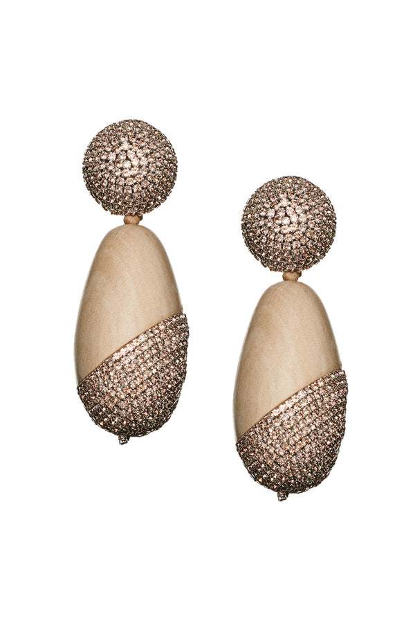 Sachin & Babi CHRISTINA EARRINGS - PANTO WOOD/ROSE GOLD