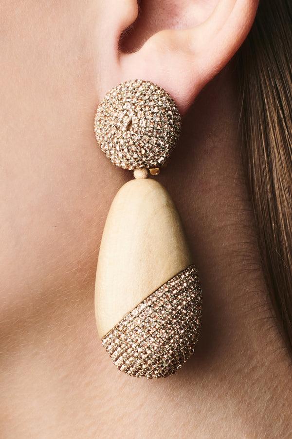 sachin & babi CHRISTINA EARRINGS - PANTO WOOD/ROSE GOLD
