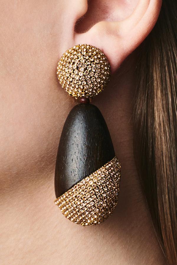 sachin & babi CHRISTINA EARRINGS - ROBLE WOOD/CHAMPAGNE