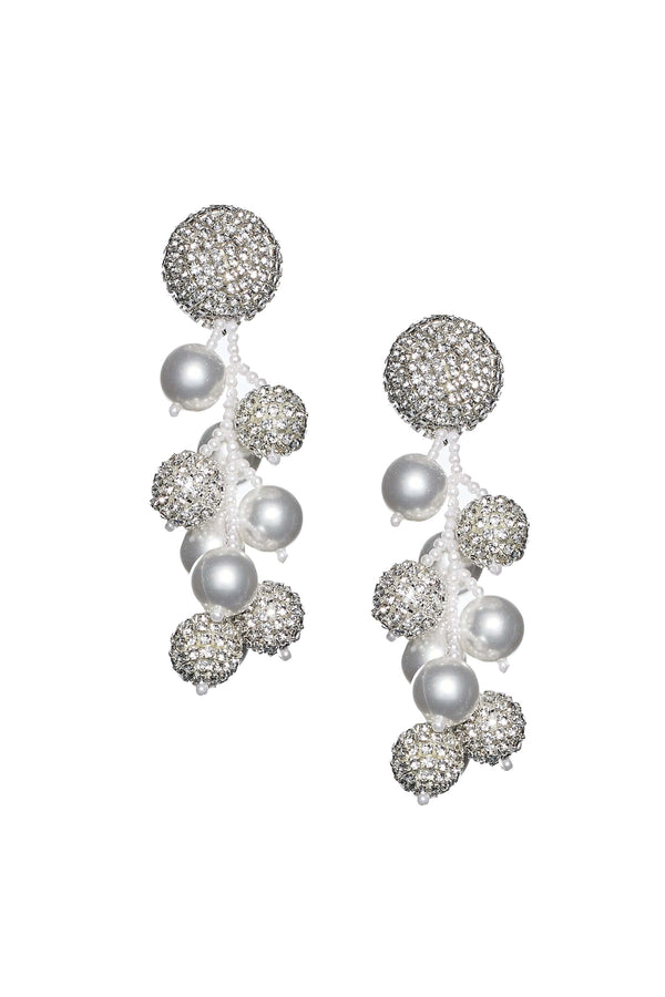 Sachin & Babi COCONUTS EARRINGS - CLEAR CRYSTALS/PEARLS