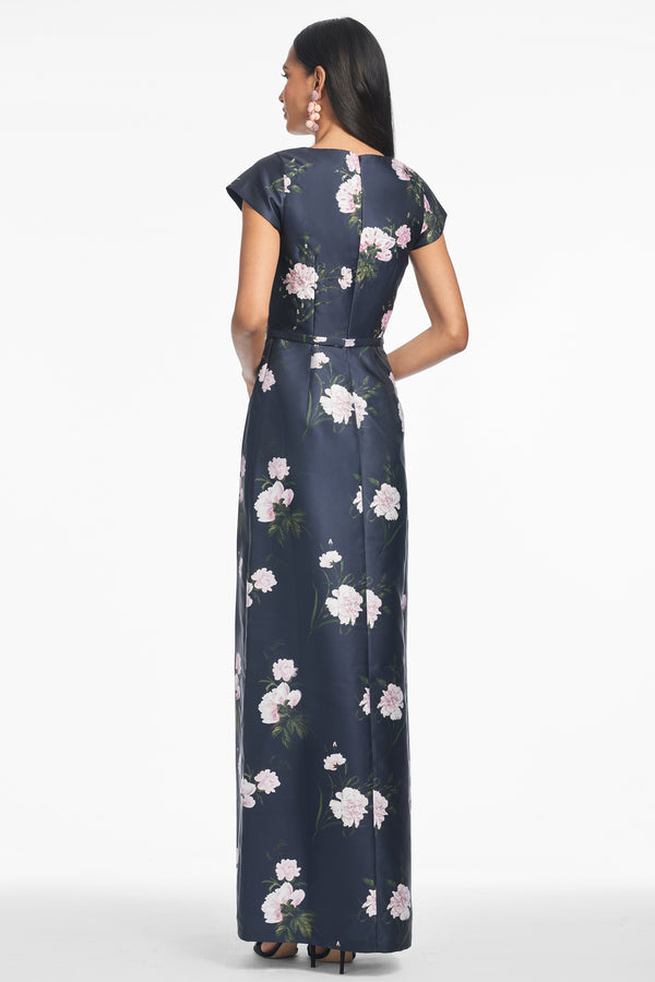 Sachin & Babi DELLA GOWN - DARK MIDNIGHT CARNATIONS - FINAL SALE