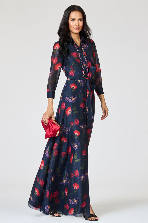 Sachin & Babi EMBELLISHED ADDISON GOWN - MIDNIGHT JARDIN